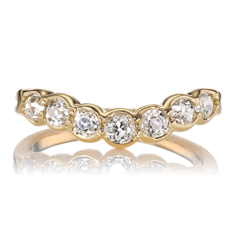 Curved Bezel Set Diamond Band