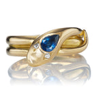 Antique Sapphire and Diamond Snake Ring