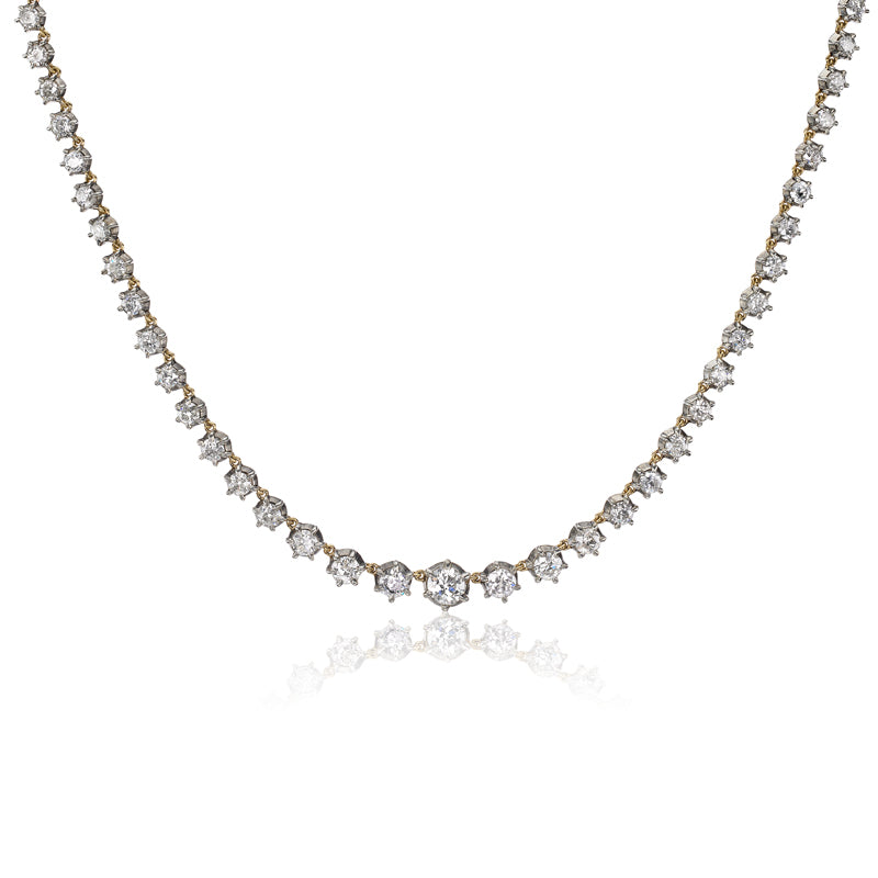 Rivière with Collet Set Old European Cut Diamonds