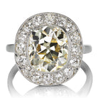 Incredible Warm 5 Carat Old Mine Cut Diamond Antique Engagement Ring with Diamond Halo