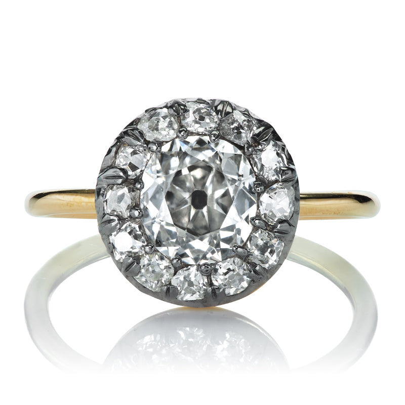 Antique Old Mine Cut Cluster Ring