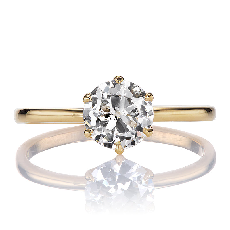 Classic 0.88 Carat Transitional Cut Diamond Solitaire Engagement Ring