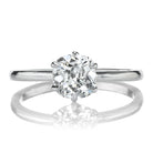 Bright White 1.10 Carat Old Mine Cut Diamond in Solitaire Platinum Setting