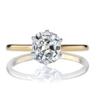 Classic Two-Tone Solitaire Engagement Ring with 1.62ct Old Mine Cut Diamond