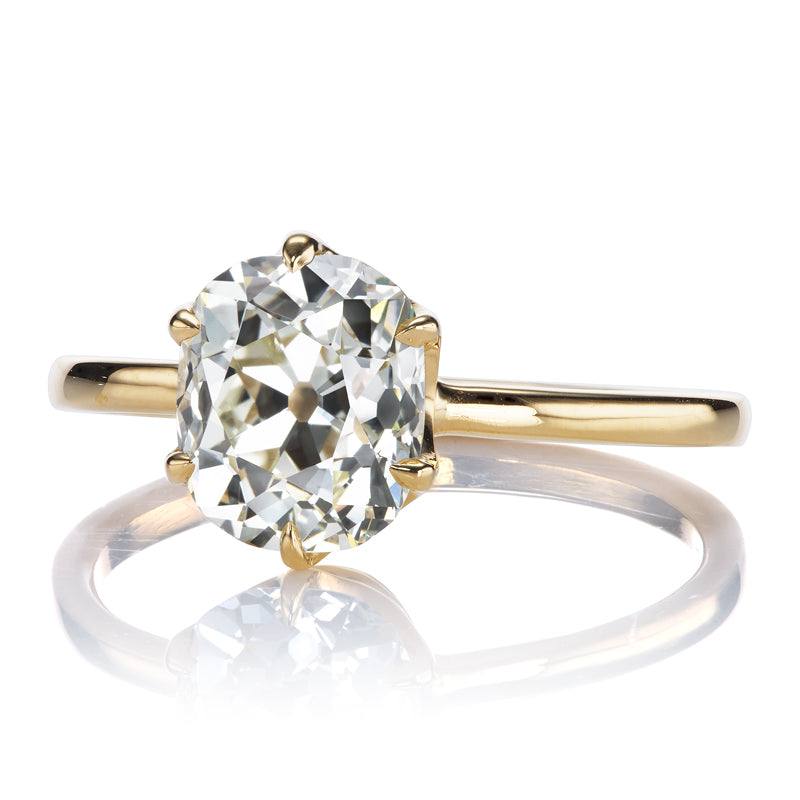 2.01ct old mine cut diamond diamond engagement ring