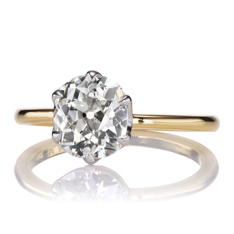 2.13ct Old Mine Cut Diamond diamond engagement ring