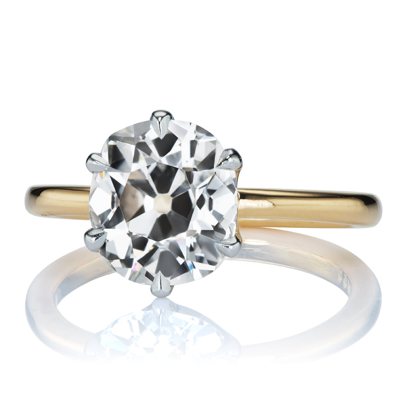 2.84ct Old Mine Cut Diamond diamond engagement ring
