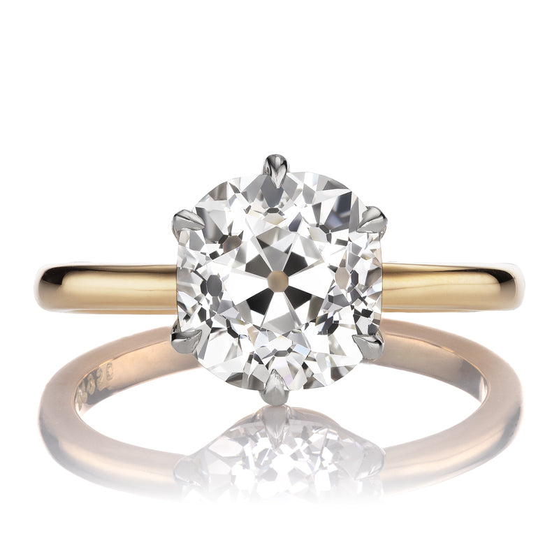 3 Carat Elongated Old Mine Cut Solitaire Ring