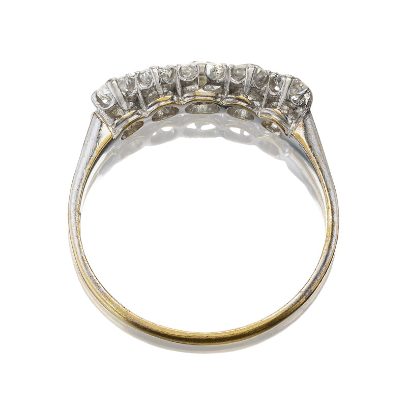 Antique Five Stone Half Hoop diamond engagement ring