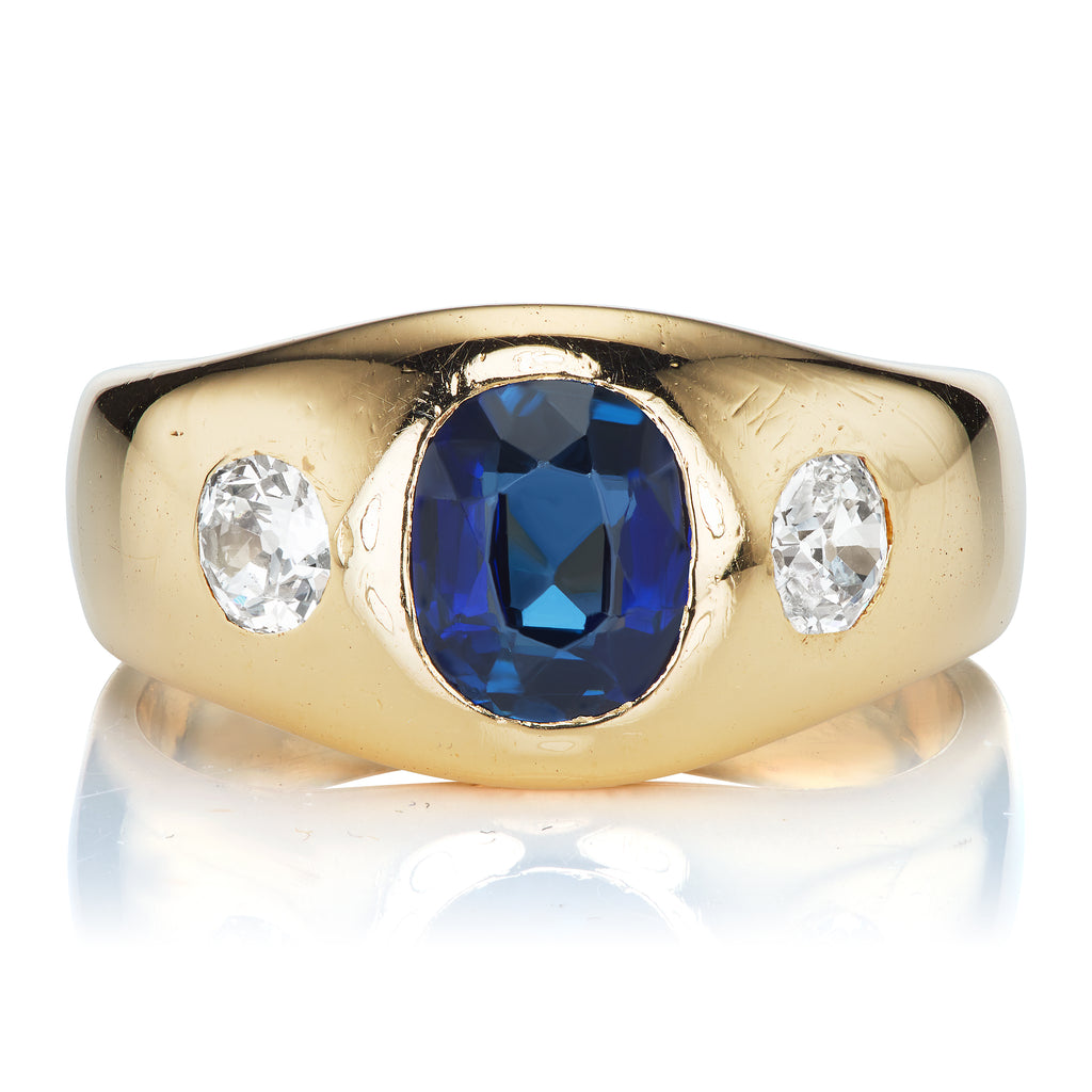 Vintage Sapphire and Diamond Gold Ring