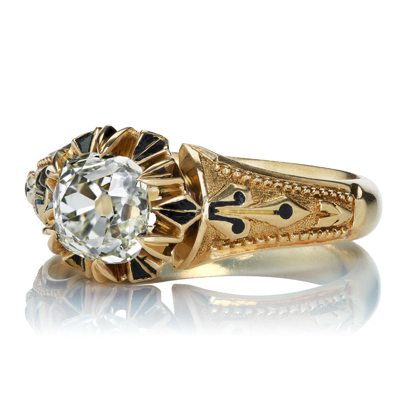 1.41ct Old Mine Cut Diamond diamond engagement ring