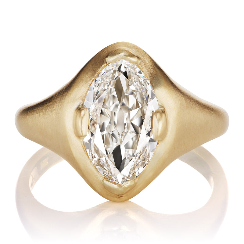 Chunky Gold Marquise Diamond Ring