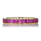 Carré Cut Diamond and Ruby Eternity Band