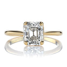 Bright Colored 1.63ct Emerald Cut Diamond in Solitaire Setting