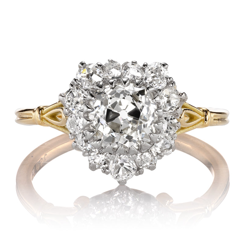 Antique Diamond Heart-Shaped Cluster Ring