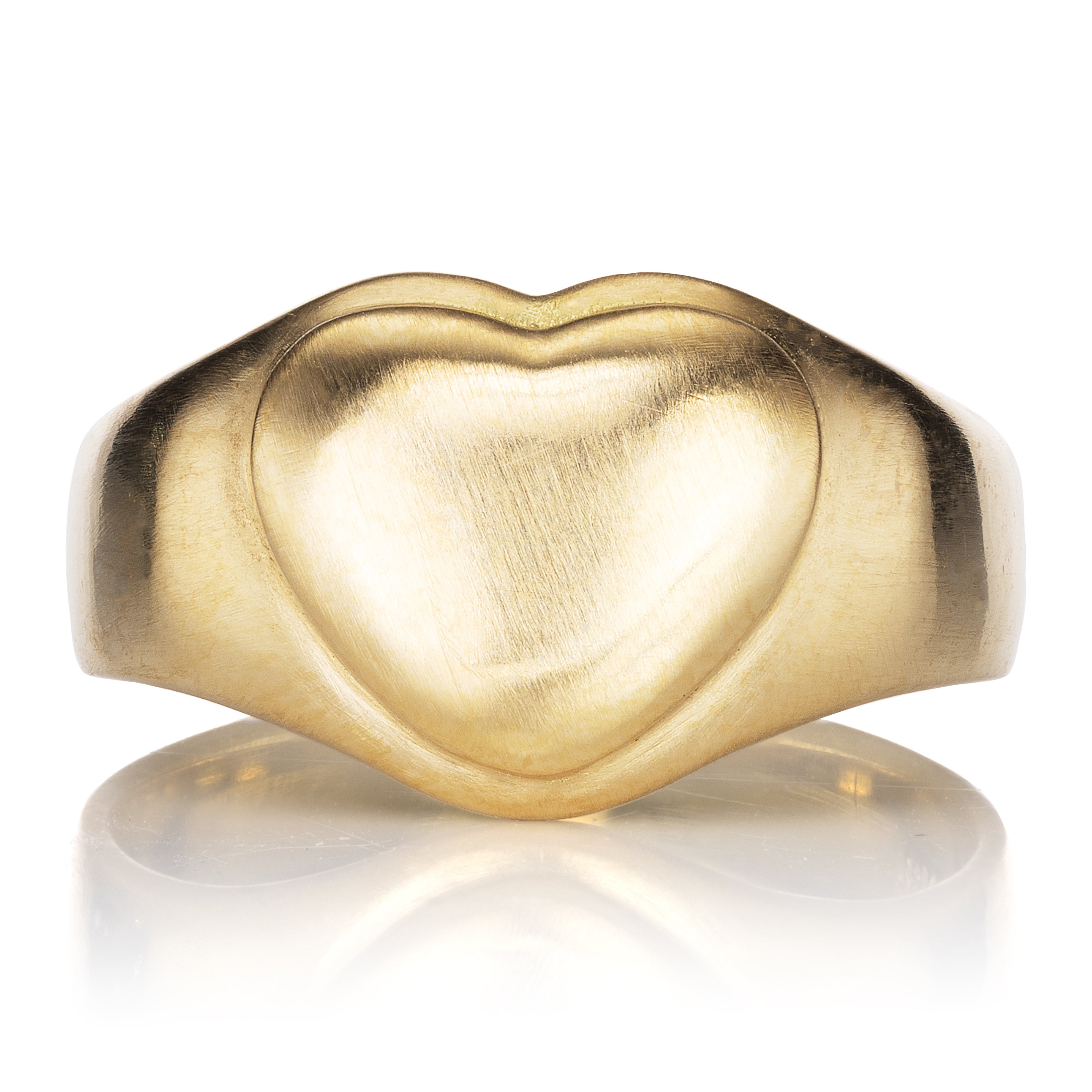 Solid Gold Heart Signet Ring