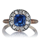 Antique Blue-Purple Spinel Cluster Ring