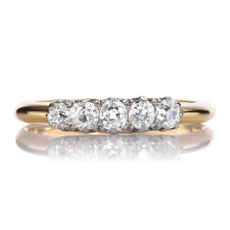 Two-Tone Antique Five Stone Old Mine Cut Band