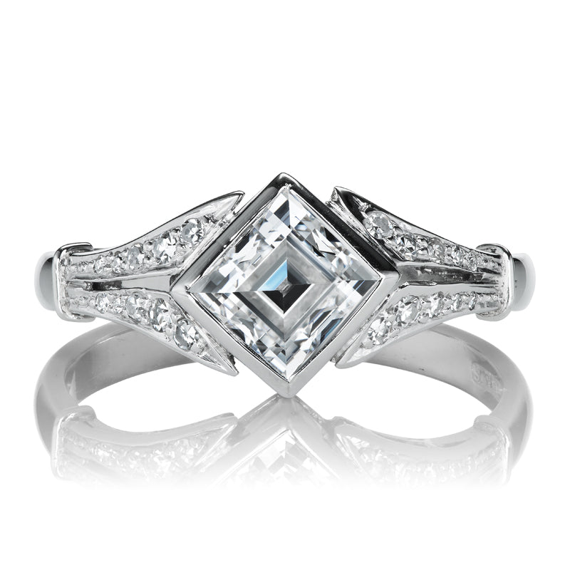Art Deco Era Antique 1 Carat Step Cut Diamond Engagement Ring in Platinum