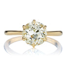 Light Yellow 2 Carat Old European Cut Diamond Solitaire Ring