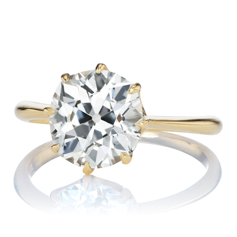 2.93ct Old Mine Cut Diamond diamond engagement ring