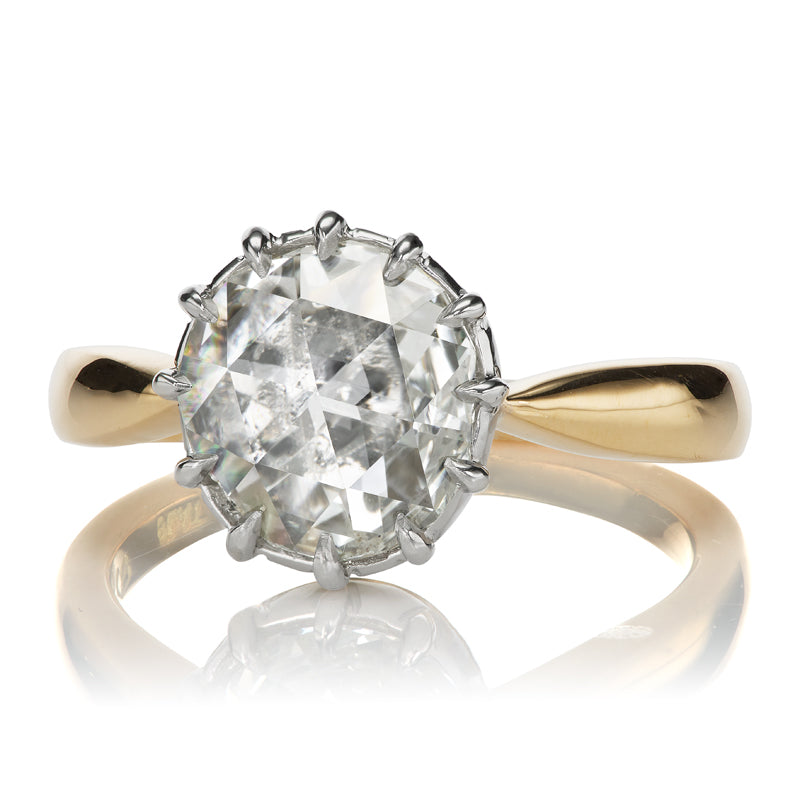 1.59ct Rose Cut Diamond diamond engagement ring