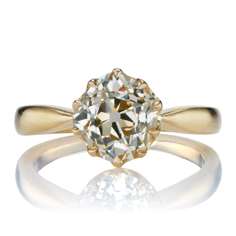 2 Carat Champagne Colored Old Mine Cut Diamond Ring