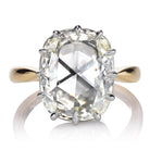 Incredible Elongated 4.32 Carat Cushion Rose Cut Diamond Engagement Ring