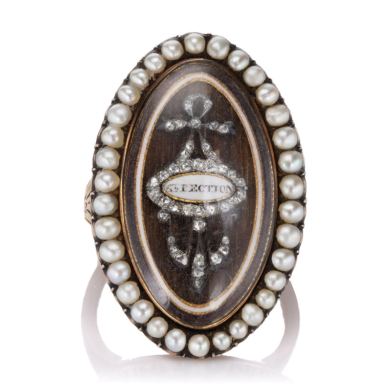 Antique Georgian Ring with Pearl Halo