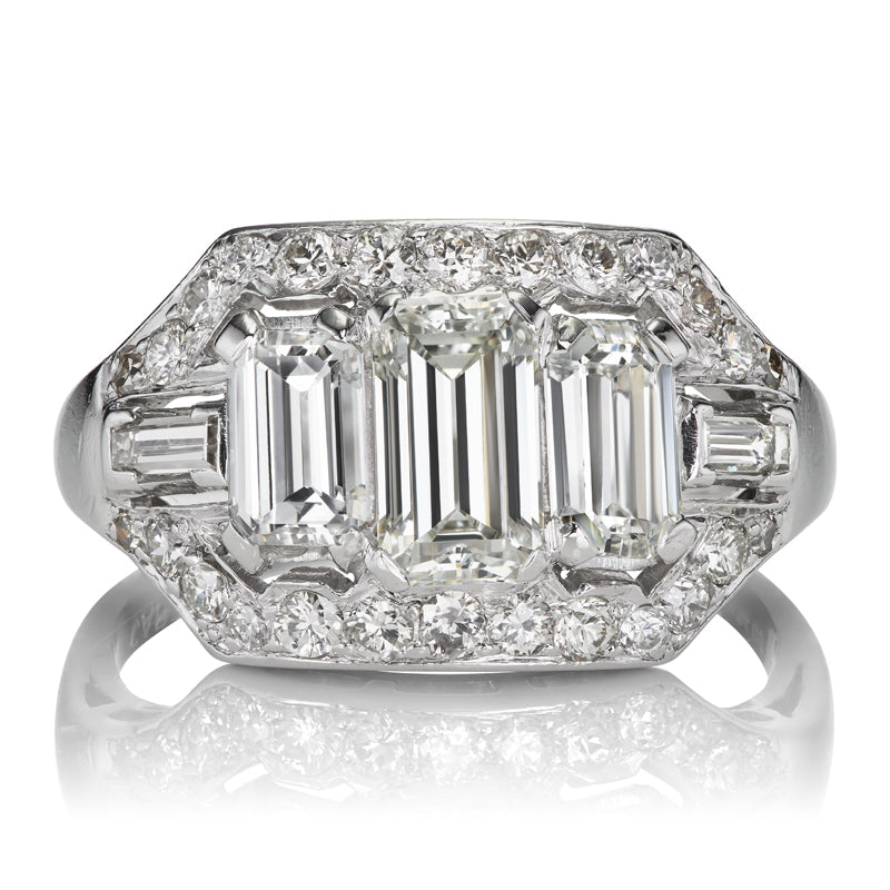Antique Cartier Emerald Cut Diamond Engagement Ring