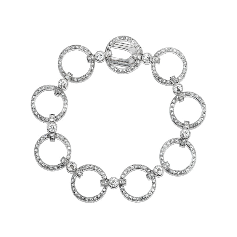 Rare Edwardian Old European and Rose Cut Diamond Bracelet