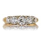 Antique Victorian Era Old Mine Cut Diamond Half Hoop