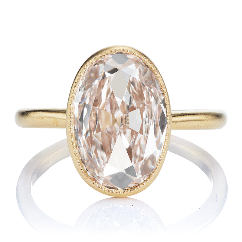 3.19-carat Oval Cut Diamond in Slim Bezel