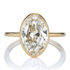 Incredible 3.56ct Antique Moval Cut Diamond in 18kt Gold Bezel Setting