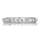 Vintage French Cut Diamond Eternity Wedding Band in Platinum