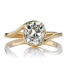 2 Carat Old Mine Cut Diamond Engagement Ring with Unique Gold Setting