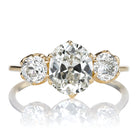 1.53ct Oval Cut Diamond Ring with Old Euro Side Stones