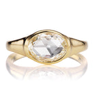 Charming 1.23 Carat Oval Rose Cut Diamond in 18kt Yellow Gold Bezel Setting