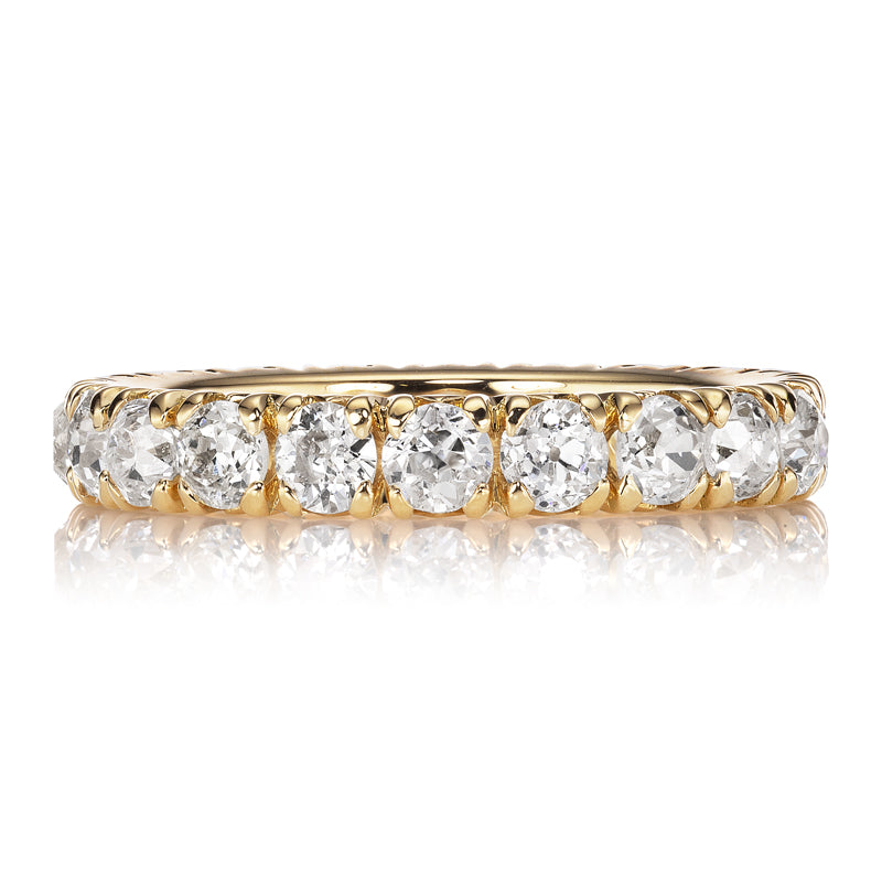 Old European Cut Diamond Eternity Band in Yellow Gold