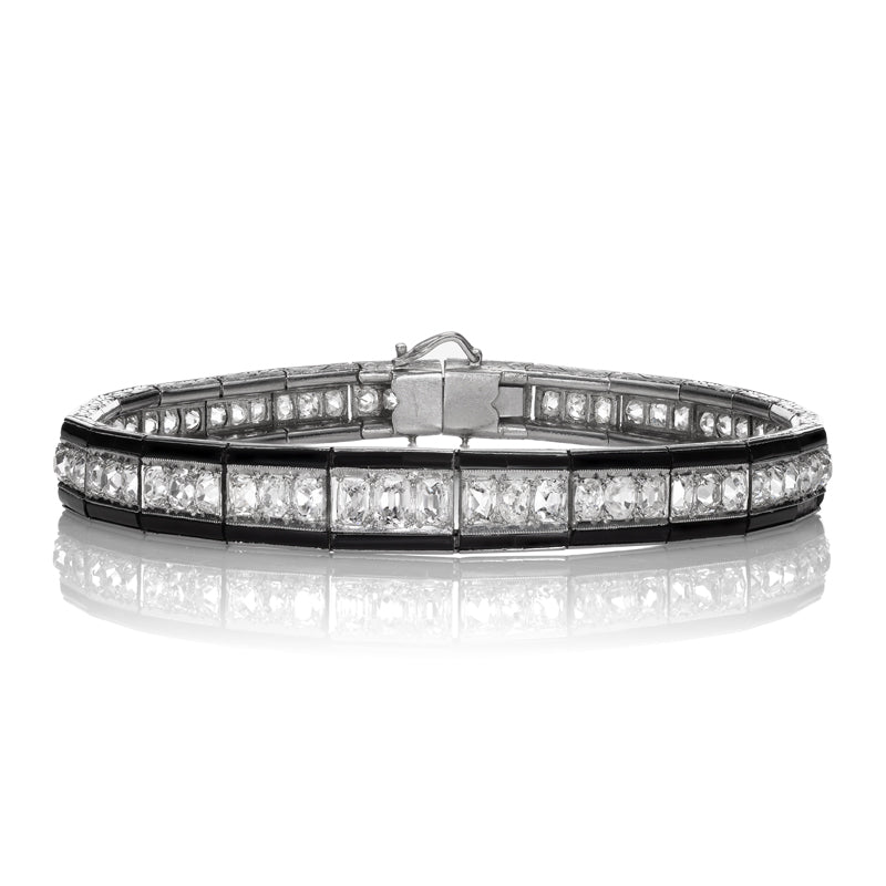 Art Deco Diamond and Onyx Bracelet