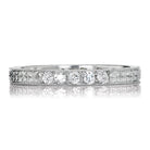 Vintage Engraved Platinum & Diamond Wedding Band