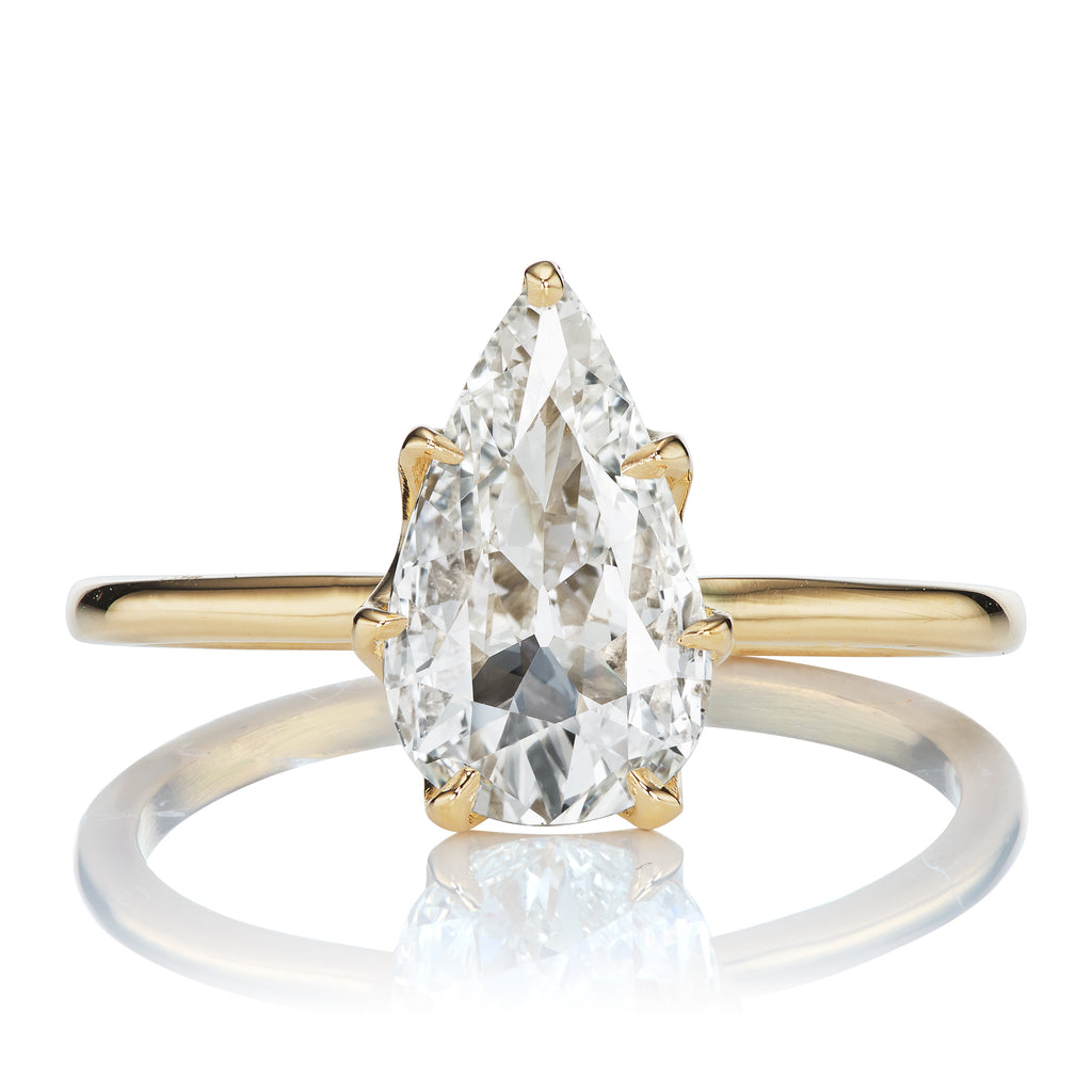 Elongated 1.30ct Pear Shaped Diamond Engagement Ring