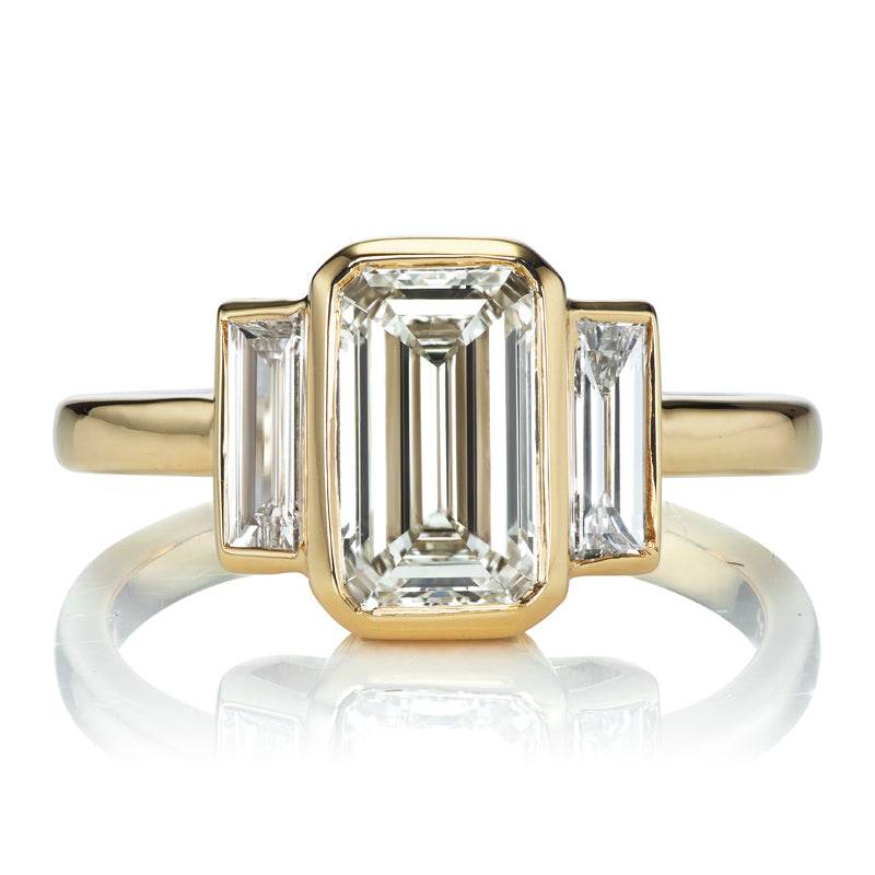Art Deco Inspired Engagement Ring with 1.51ct Emerald Cut Diamond