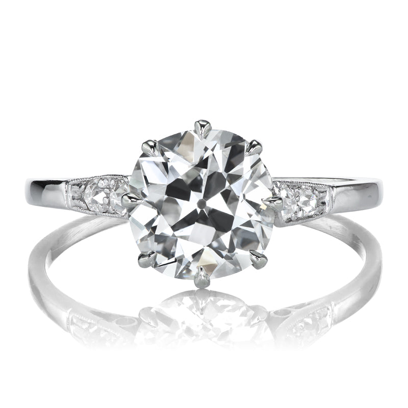 2.25ct Old Mine Cut Diamond Antique Engagement Ring