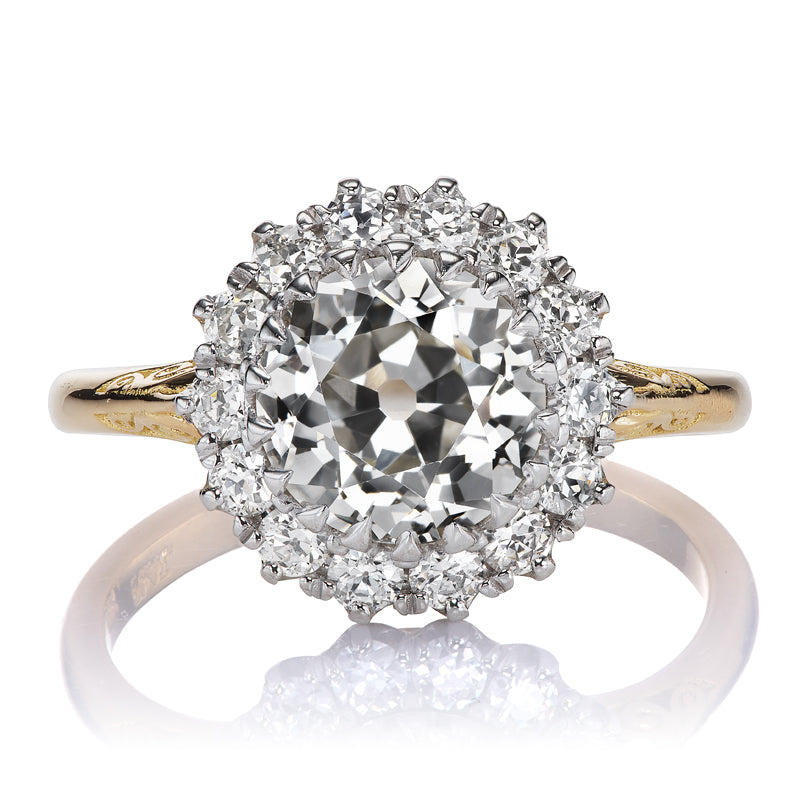 2 Carat Old European Cut Diamond Cluster Ring