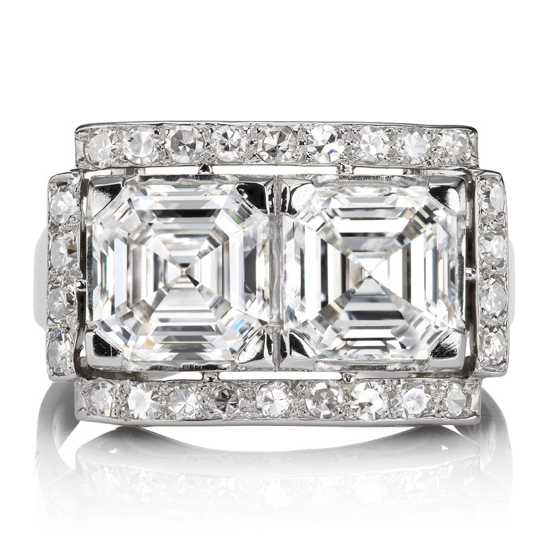 Antique Cartier Asscher Cut Toi et Moi Art Deco Ring