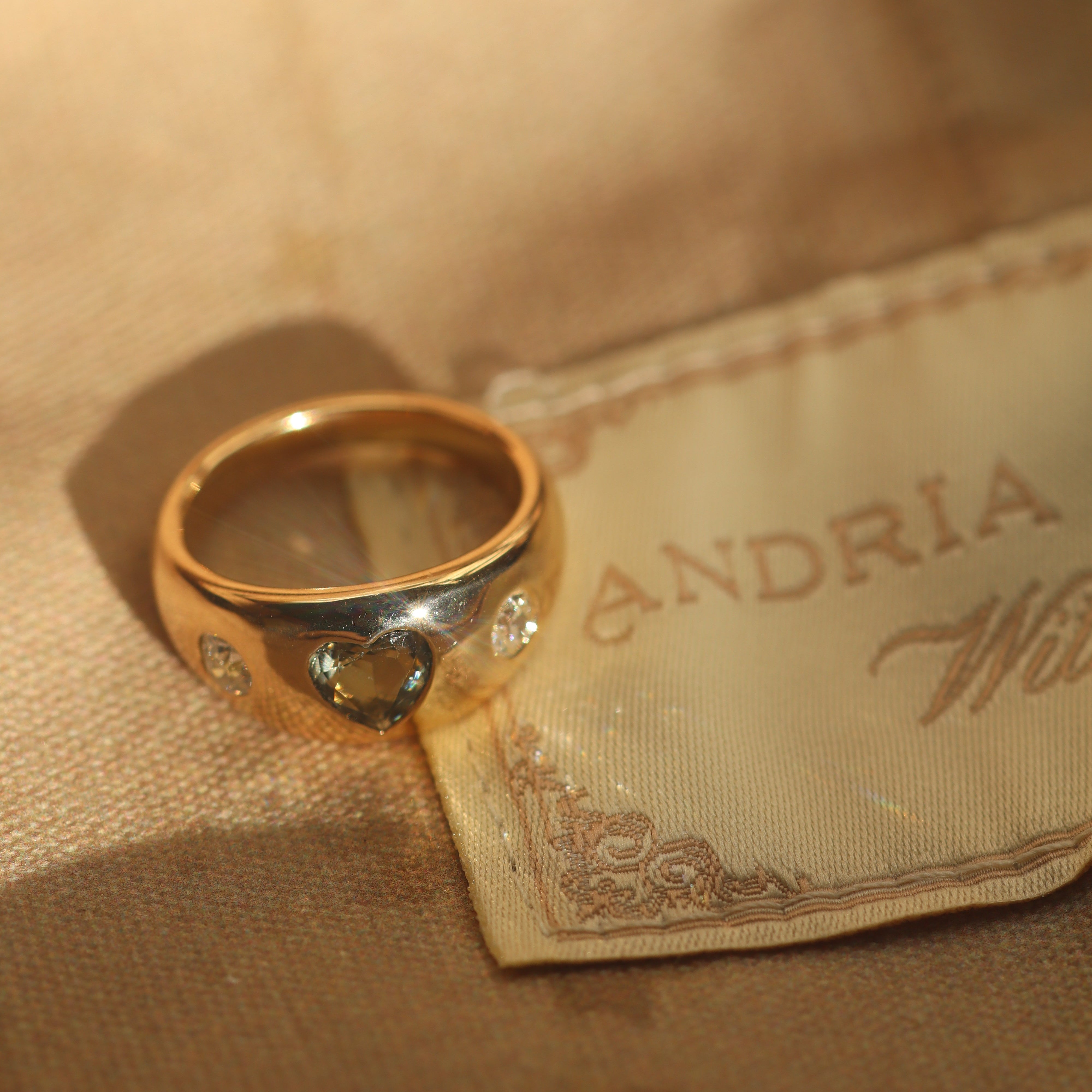 AB MADE diamond engagement ring with gemstone