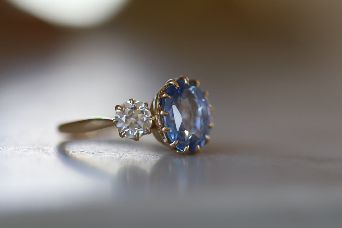 diamond in yellow gold setting