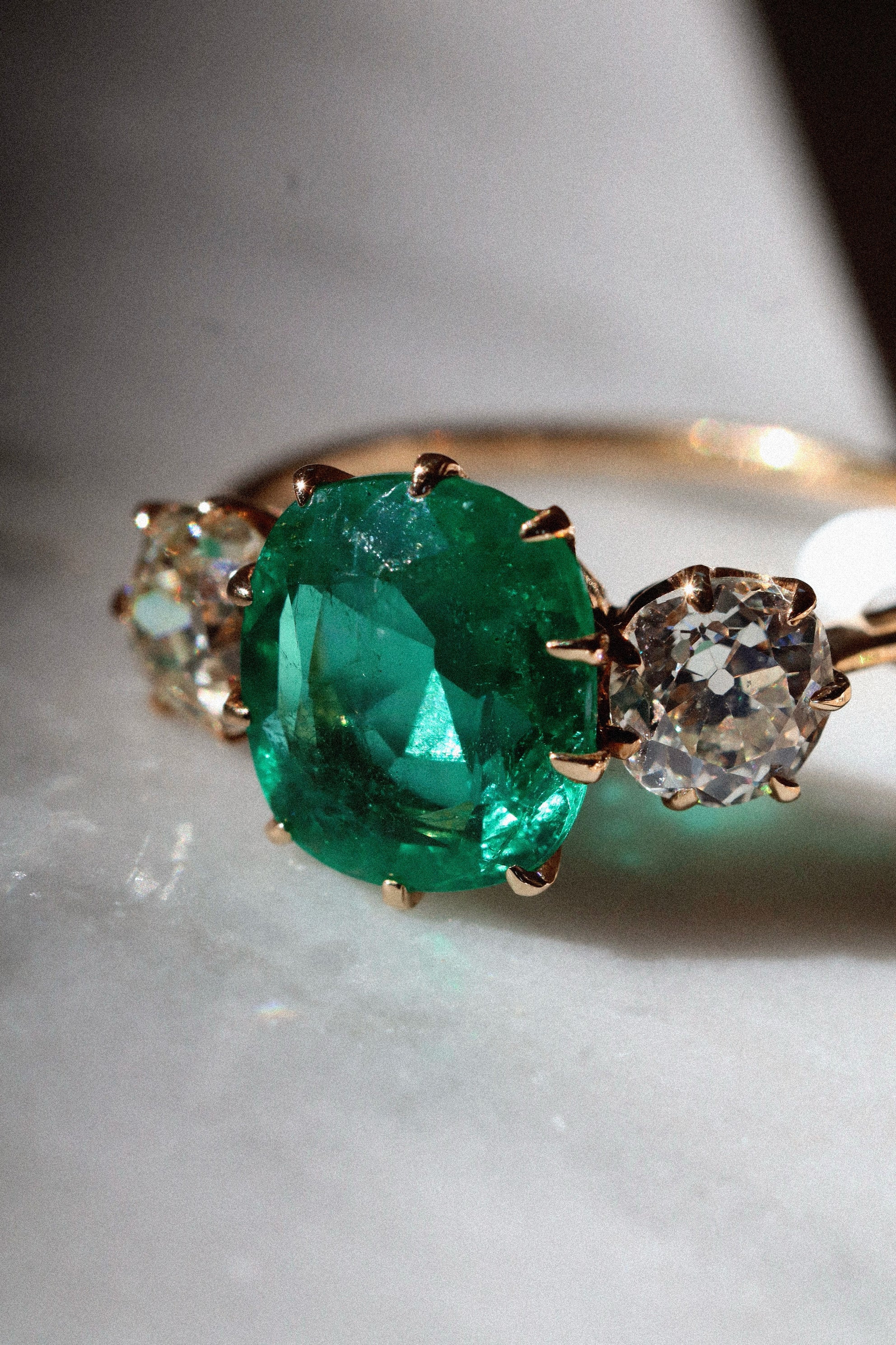 AB MADE diamond engagement ring with gemstone