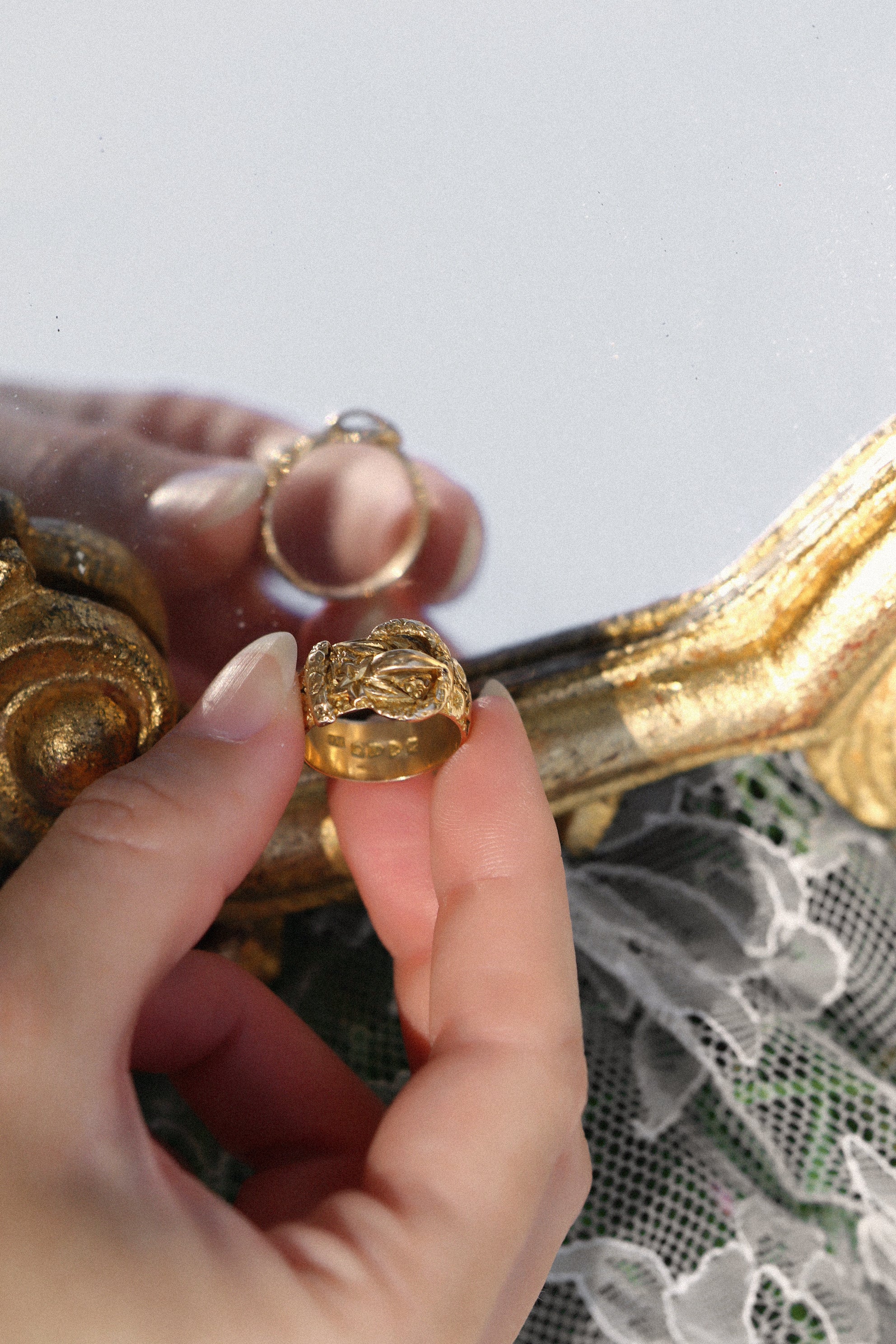 in yellow gold setting